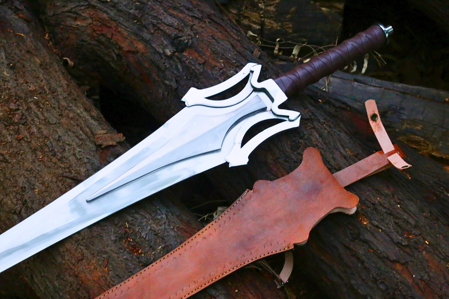 Fully Functional He-Man Power Sword, Handmade Stainless Steel sword With Leather sheath