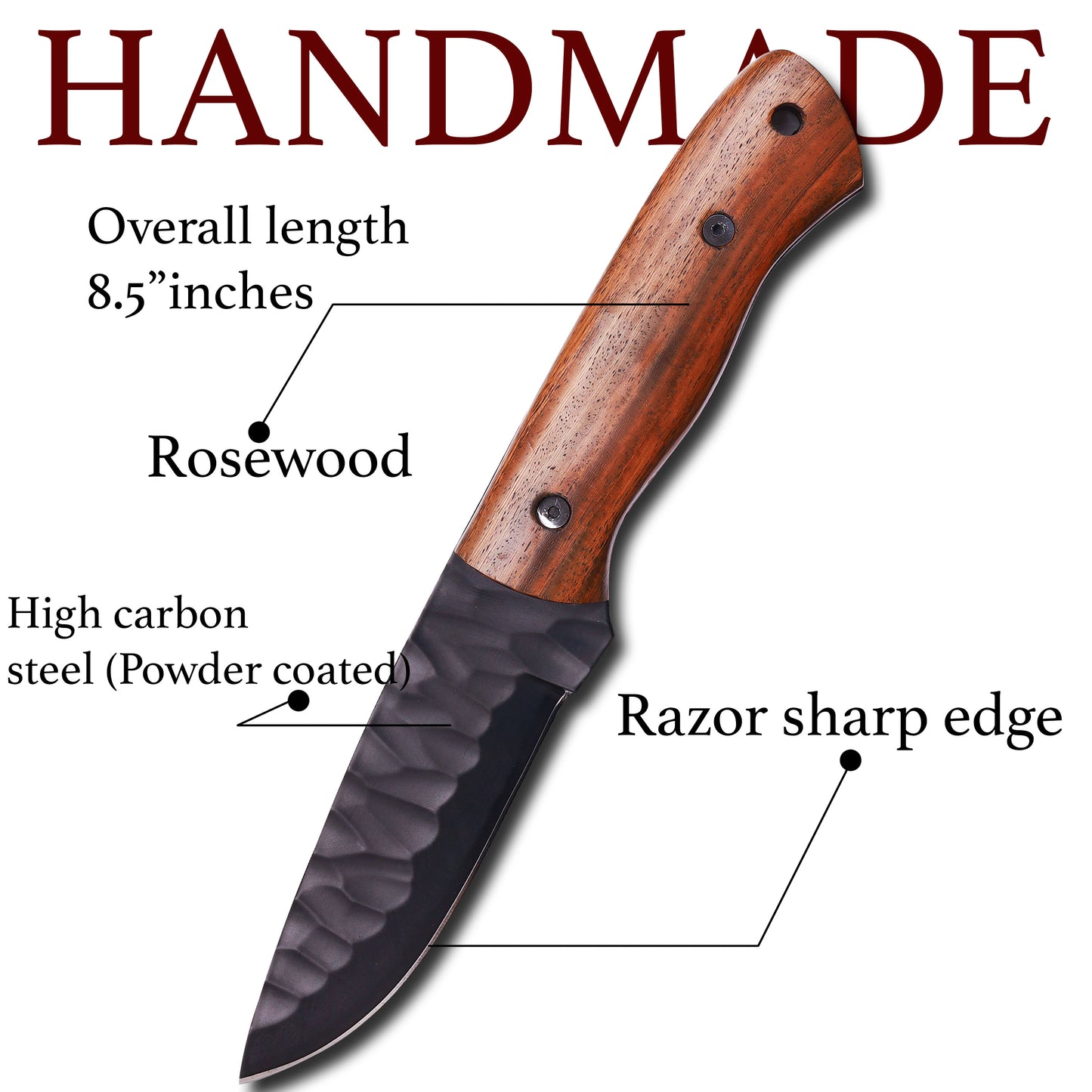 Handmade High Carbon Stainless Steel Hunting Skinner Knife – Professional Outdoor Tool with Leather Sheath | Only $55.78