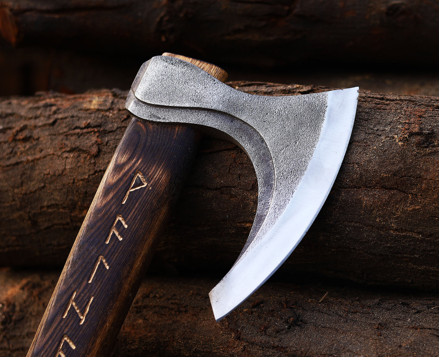 Viking Axe Custom Handmade Carbon Steel Rose Wood Handle-Gift For Special People