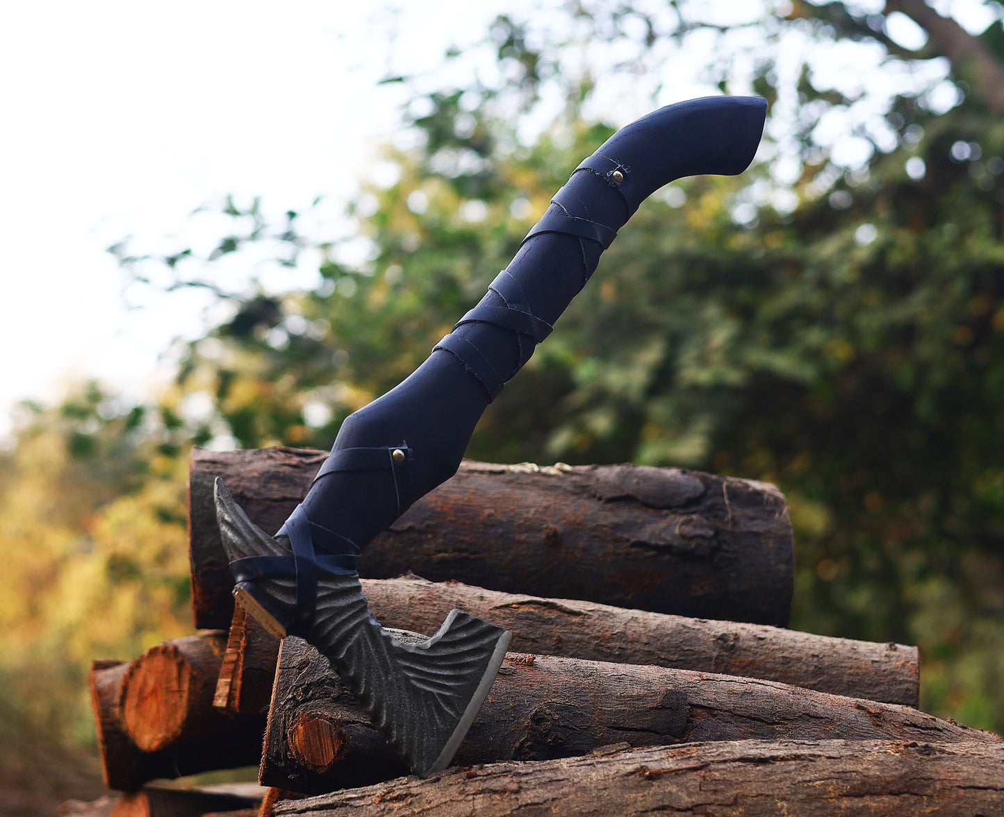 Viking Axe Custom Handmade Carbon Steel Rose Wood Handle-Gift For Special People