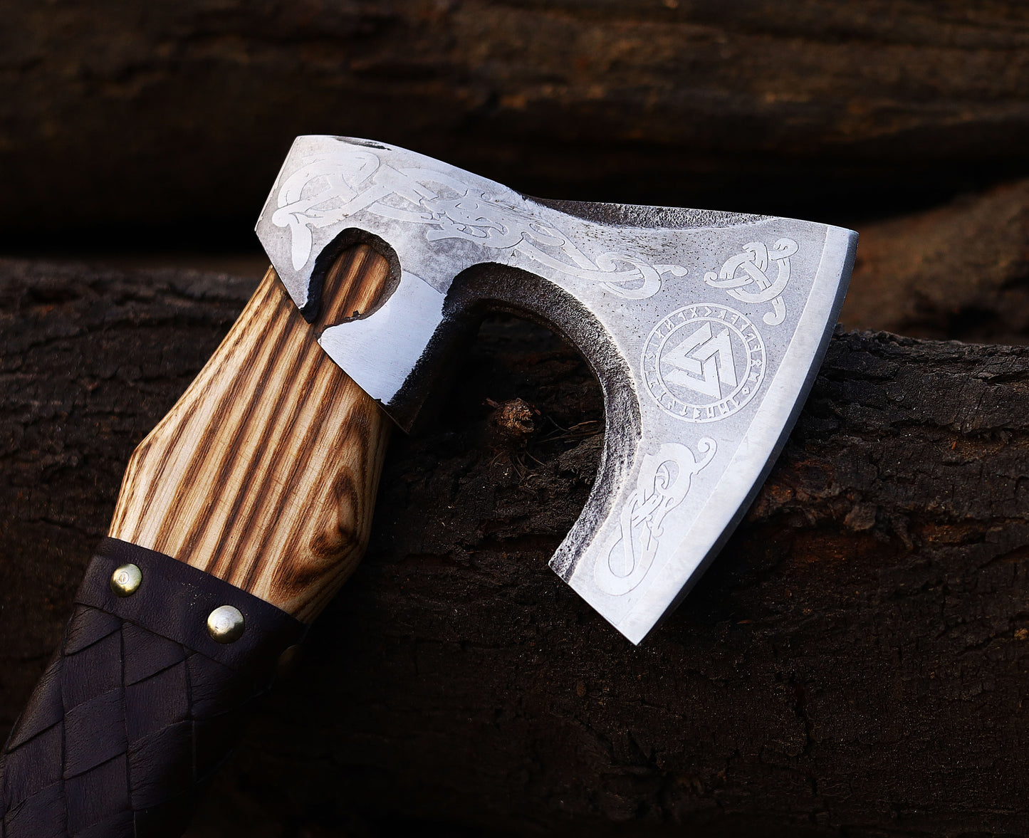 Viking Axe Custom Handmade Carbon Steel Rose Wood Handle-Gift For Special People