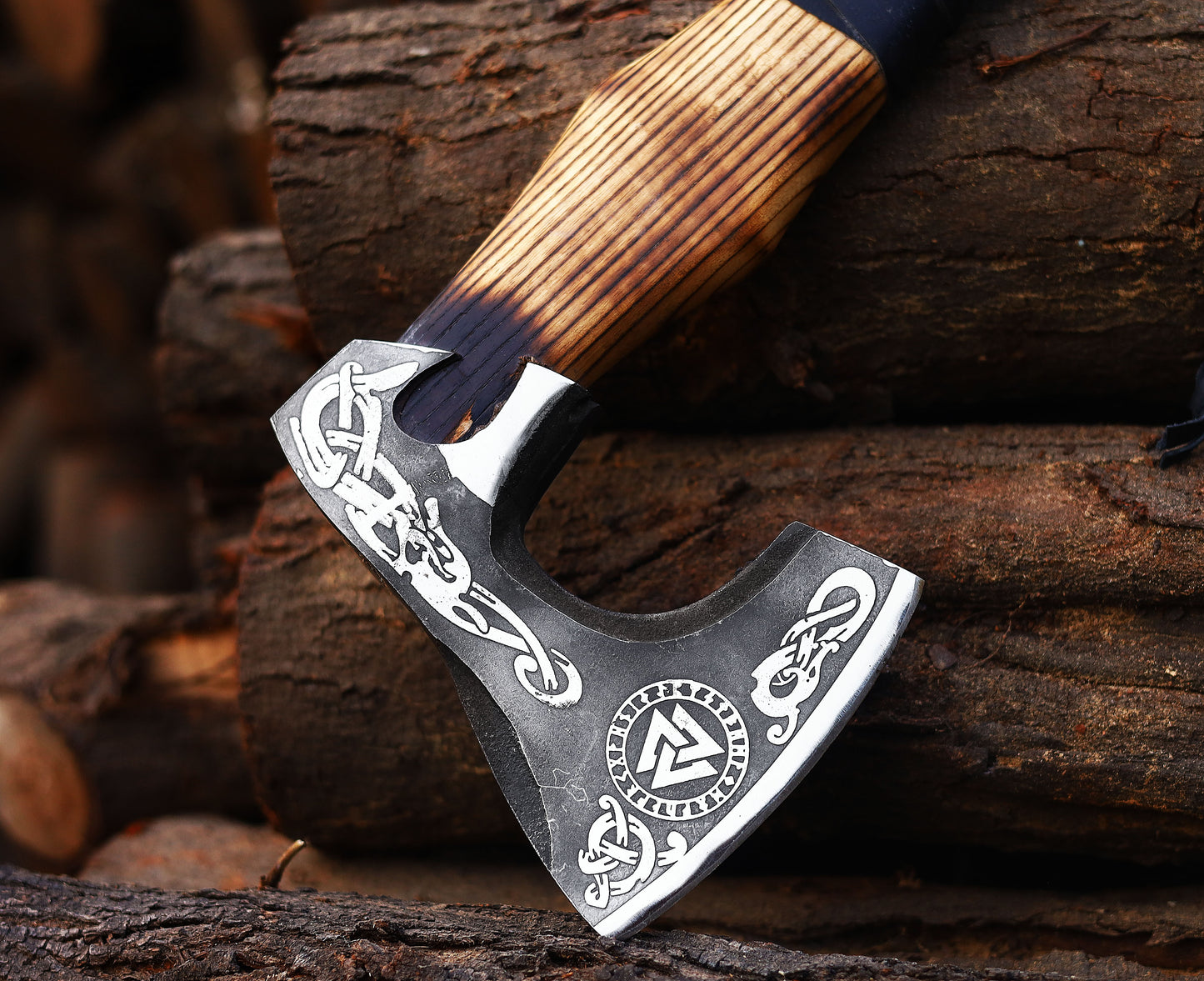 Viking Axe Custom Handmade Carbon Steel Rose Wood Handle-Gift For Special People