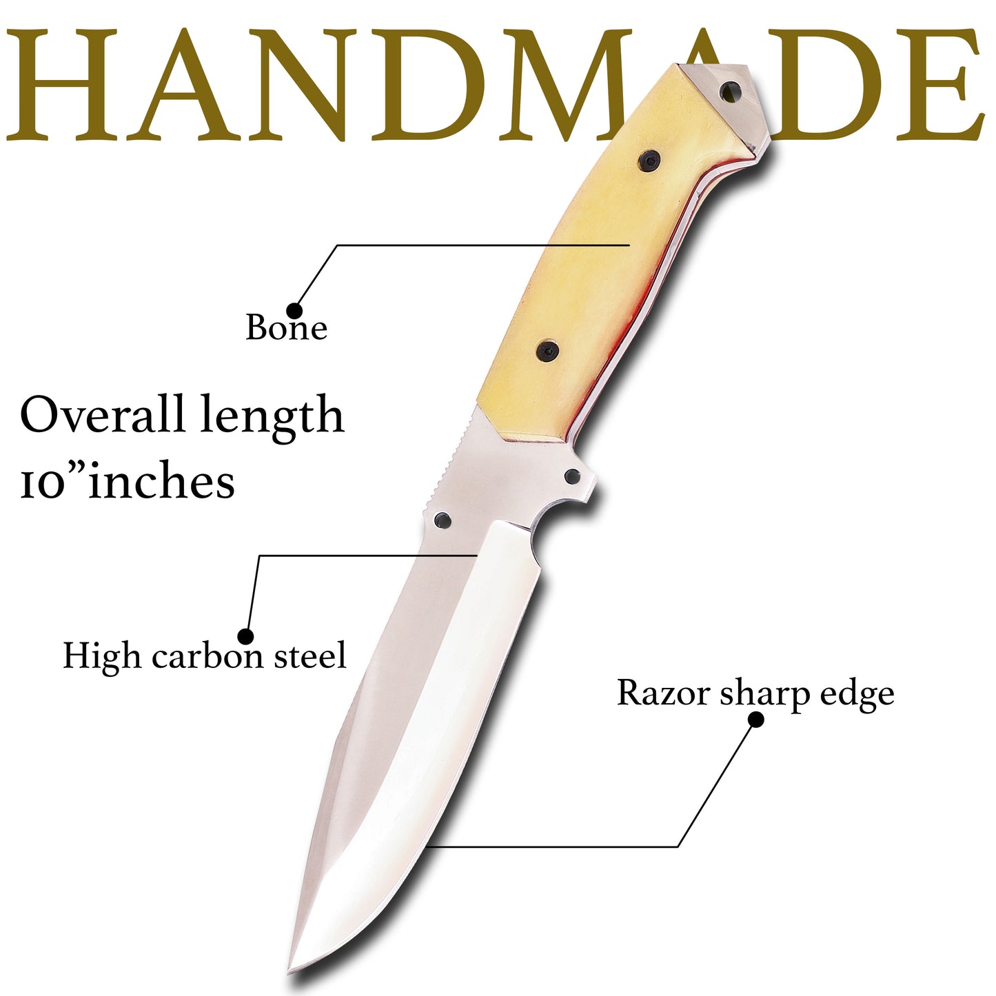 High Carbon Stainless Steel Hunting Knife – Premium Craftsmanship for Outdoor | $61.00 (Was $100.00)