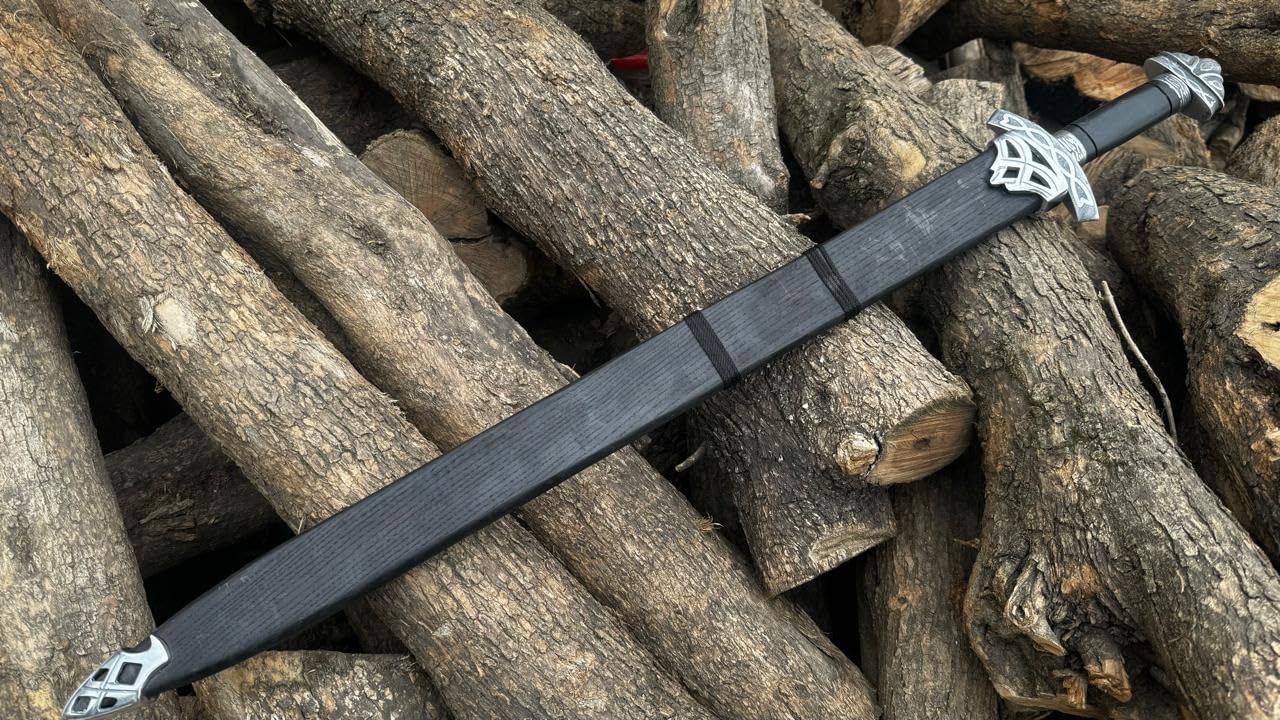 Espada vikinga de acero de Damasco forjada a mano / Espada medieval lista para la batalla – Solo $149