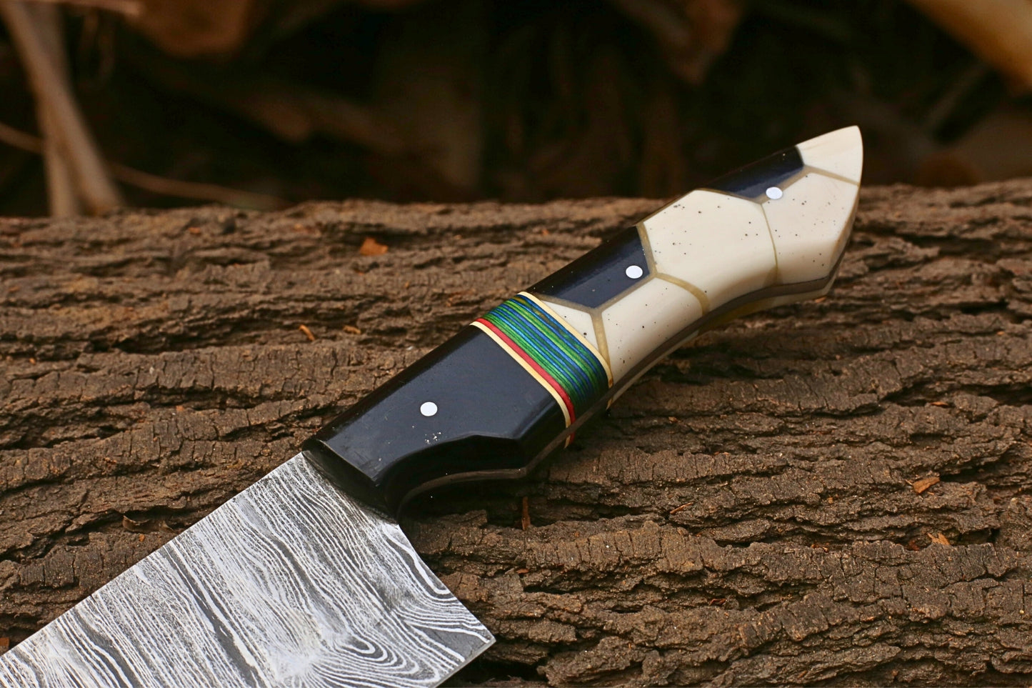 Handmade Damascus Chef Knife 8 Inch Blade | 13 Inch Professional Kitchen Knife | Resin Handle Damascus Steel Chef Knife | Gift for Him