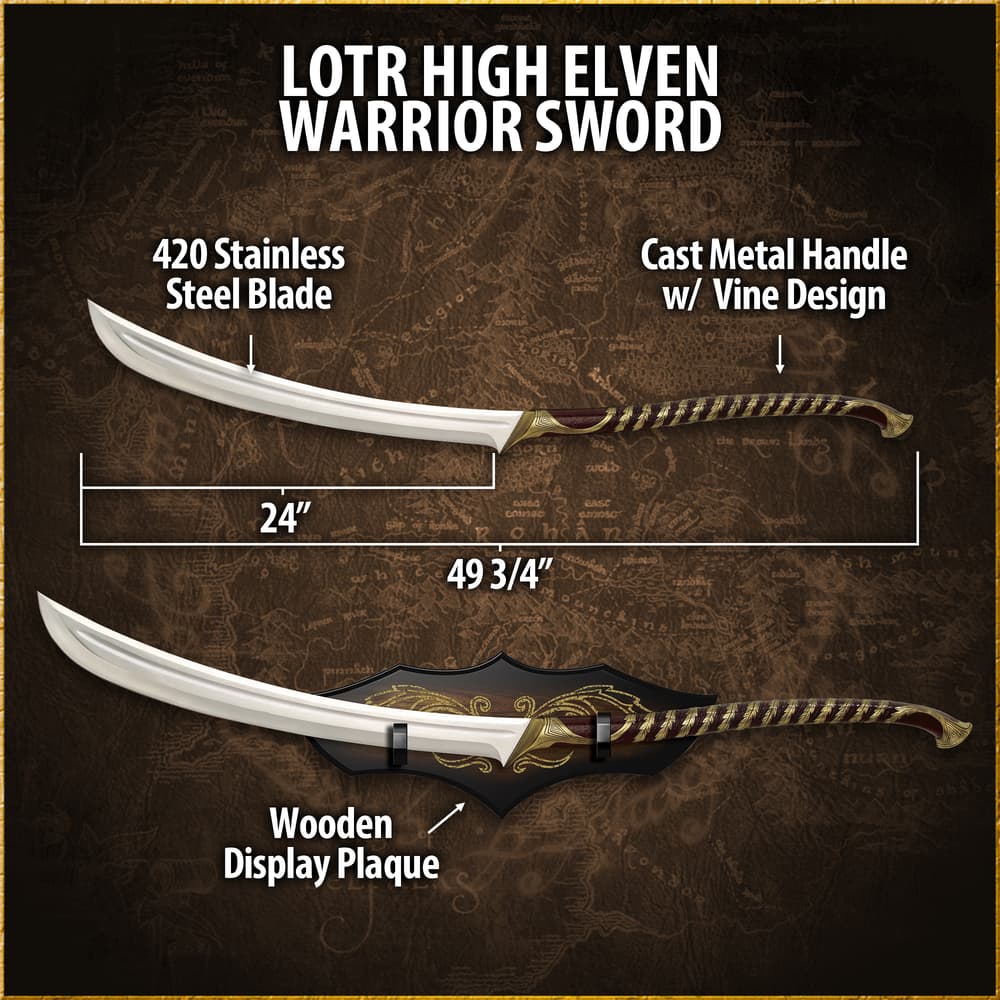 Espada de guerrero alto elfo: réplica oficial de El Señor de los Anillos ya disponible por 189 dólares.