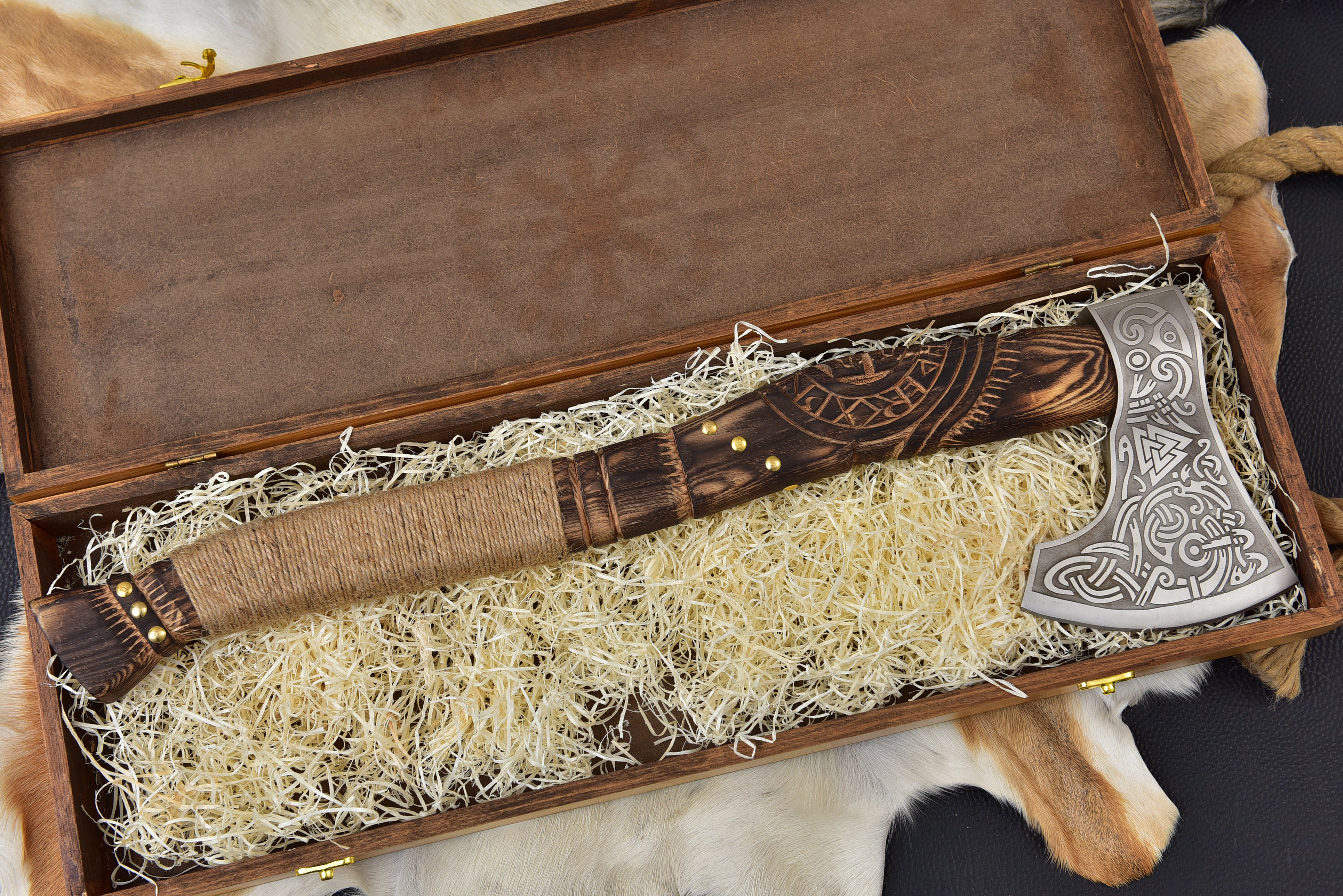 Viking Axe Custom Handmade Carbon Steel Rose Wood Handle-Gift For Special People