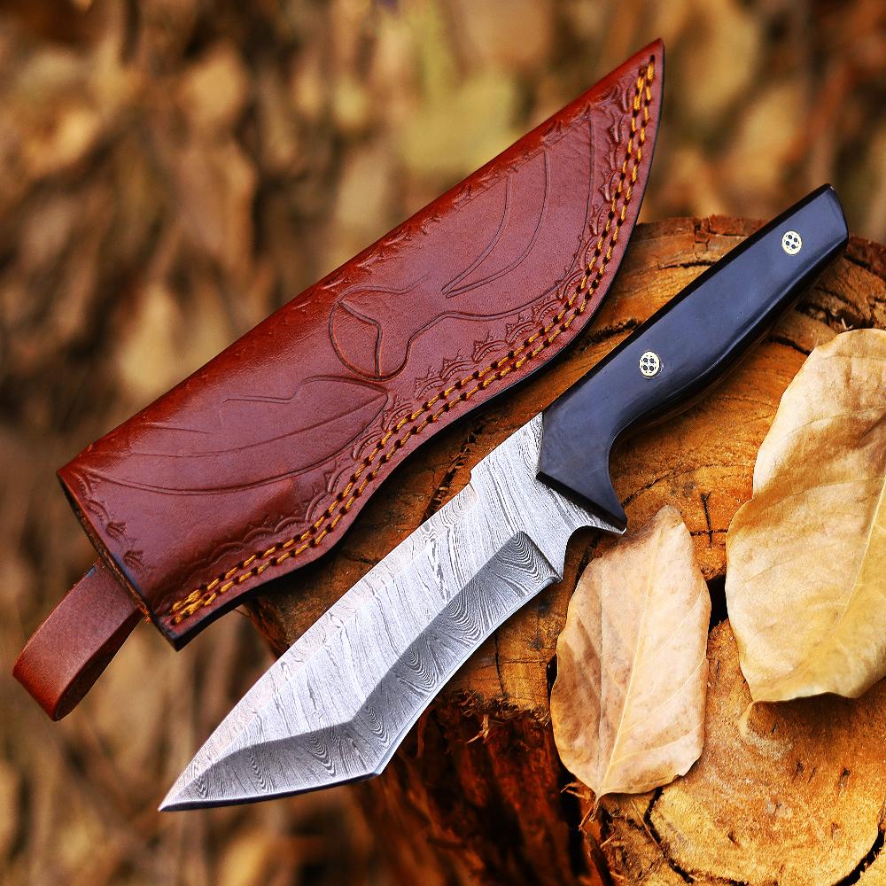 Handmade Damascus Steel Hunting Knife – Precision Craftsmanship with Buffalo Horn Handle | Now Only $51.45 (Was $80.00)