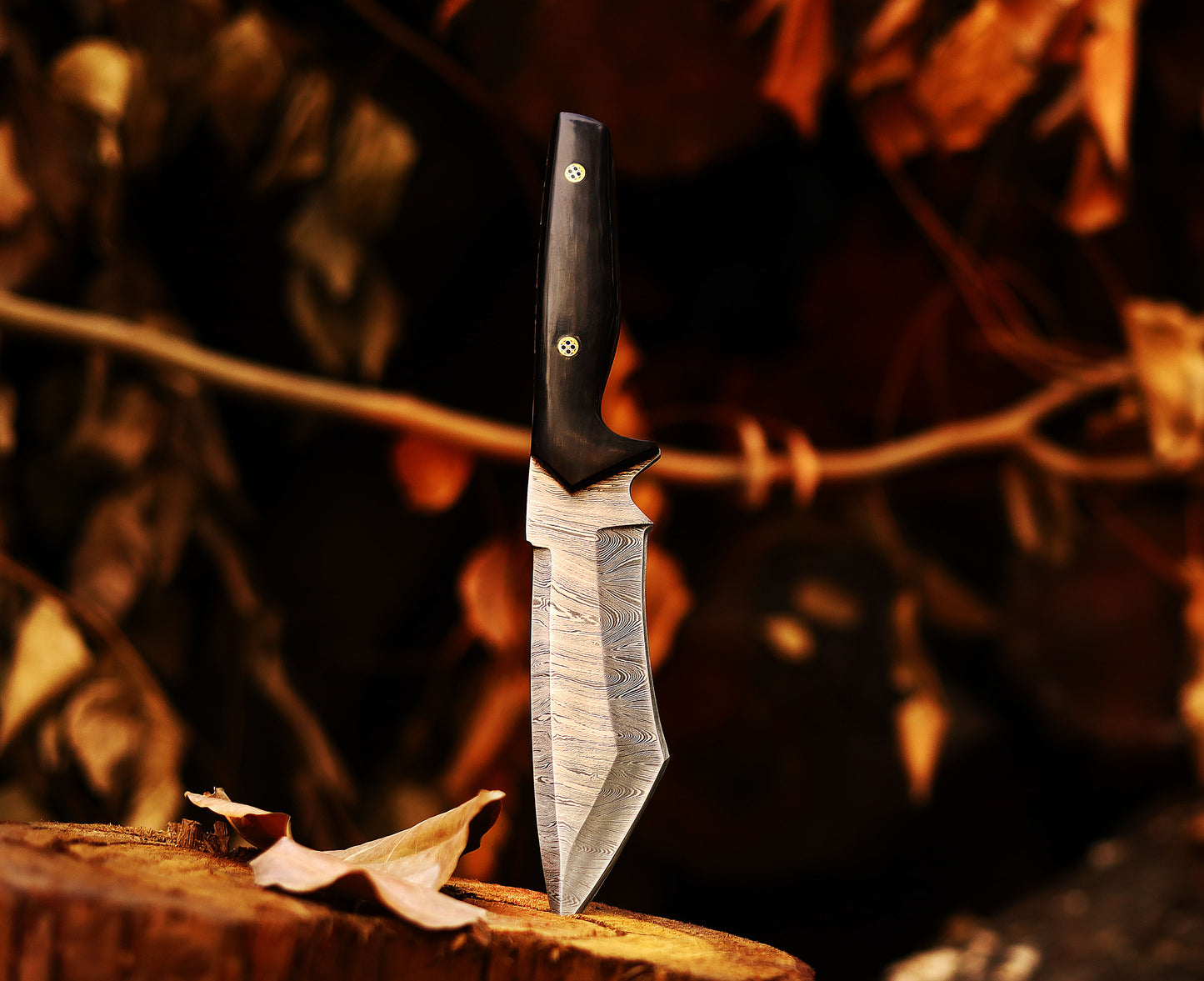 Handmade Damascus Steel Hunting Knife – Precision Craftsmanship with Buffalo Horn Handle | Now Only $51.45 (Was $80.00)