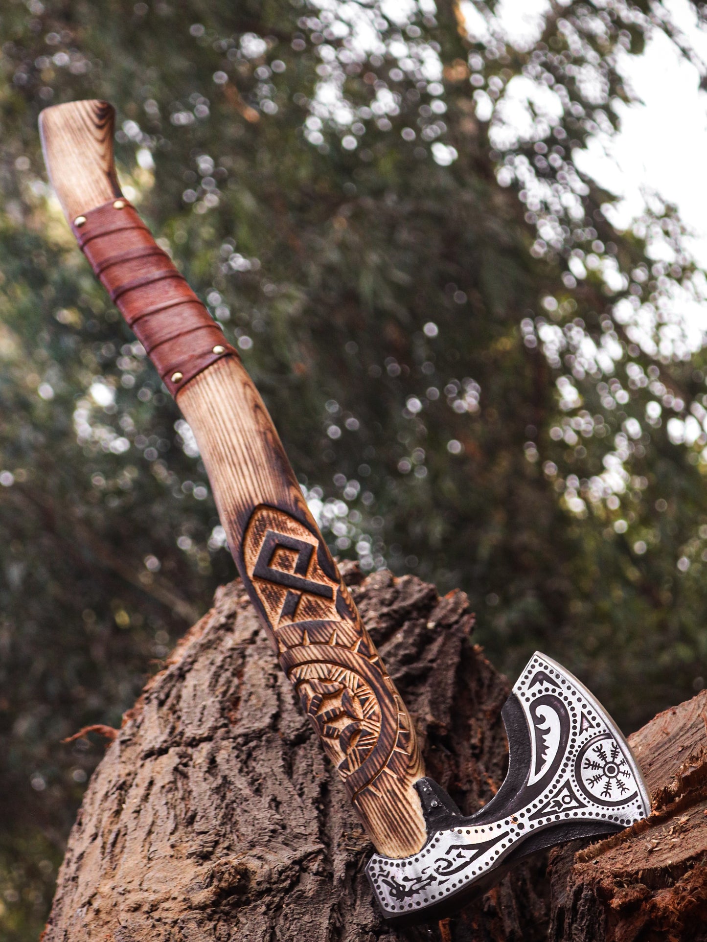 Viking Axe with handmade wooden Box-Handmade box a elite Gift for special people