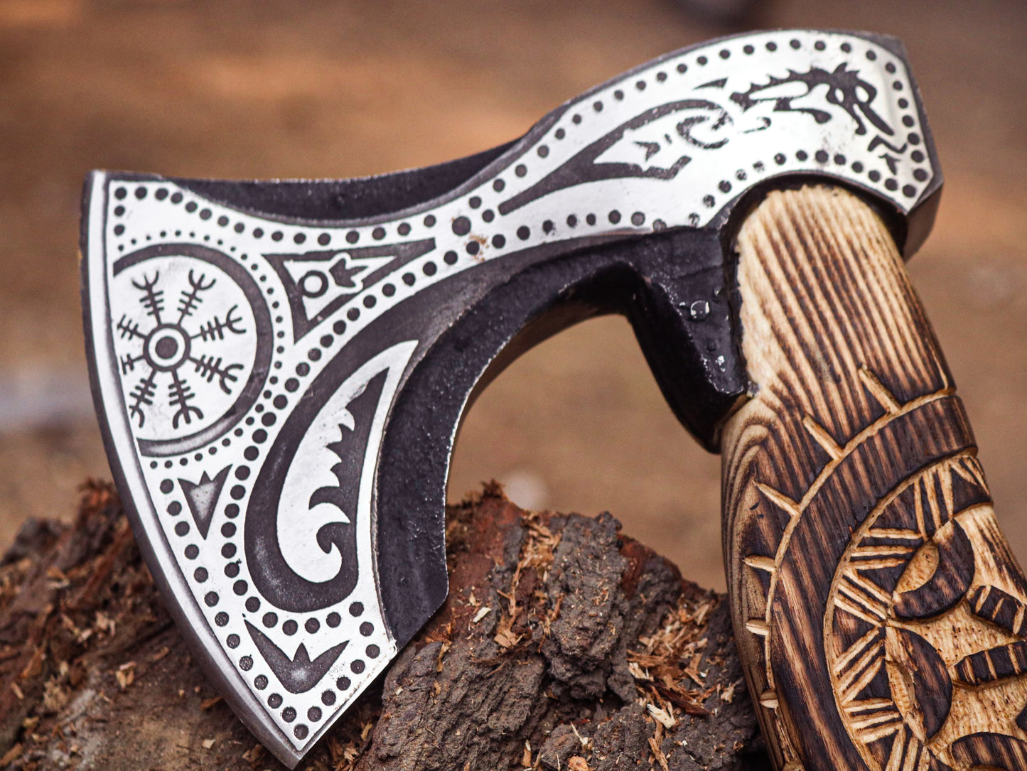 Viking Axe with handmade wooden Box-Handmade box a elite Gift for special people