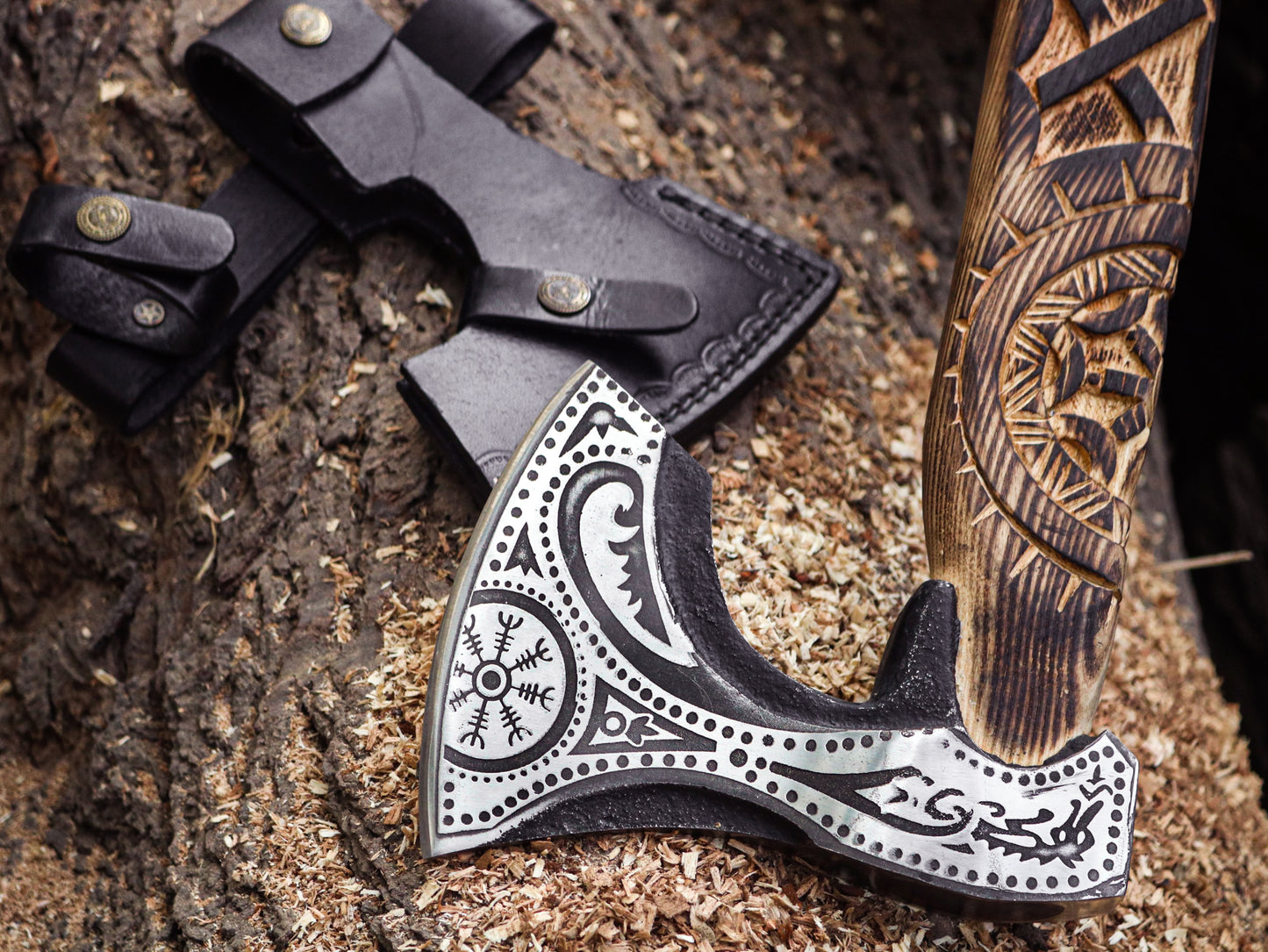 Viking Axe with handmade wooden Box-Handmade box a elite Gift for special people