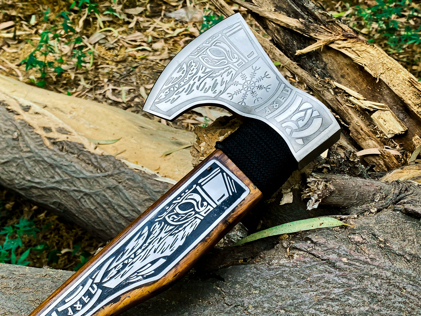 Viking Axe Custom Handmade Carbon Steel Rose Wood Handle-Gift For Special People