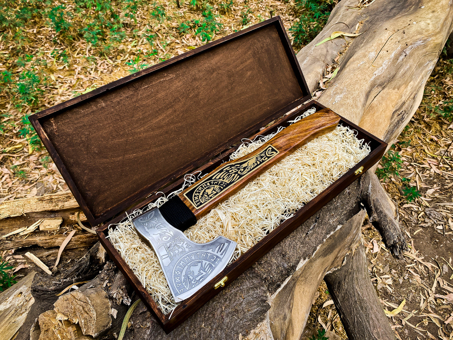 Viking Axe Custom Handmade Carbon Steel Rose Wood Handle-Gift For Special People