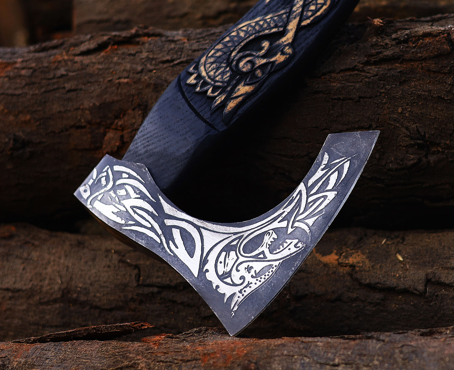 Viking Axe Custom Handmade Carbon Steel Rose Wood Handle-Gift For Special People