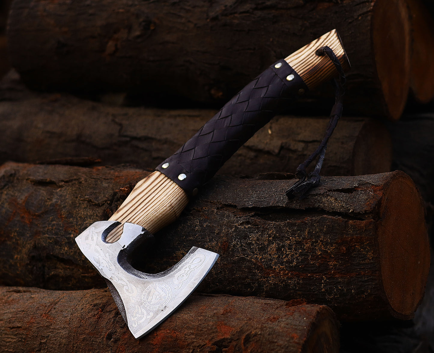 Viking Axe Custom Handmade Carbon Steel Rose Wood Handle-Gift For Special People