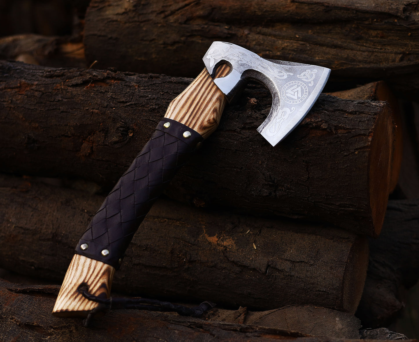 Viking Axe Custom Handmade Carbon Steel Rose Wood Handle-Gift For Special People