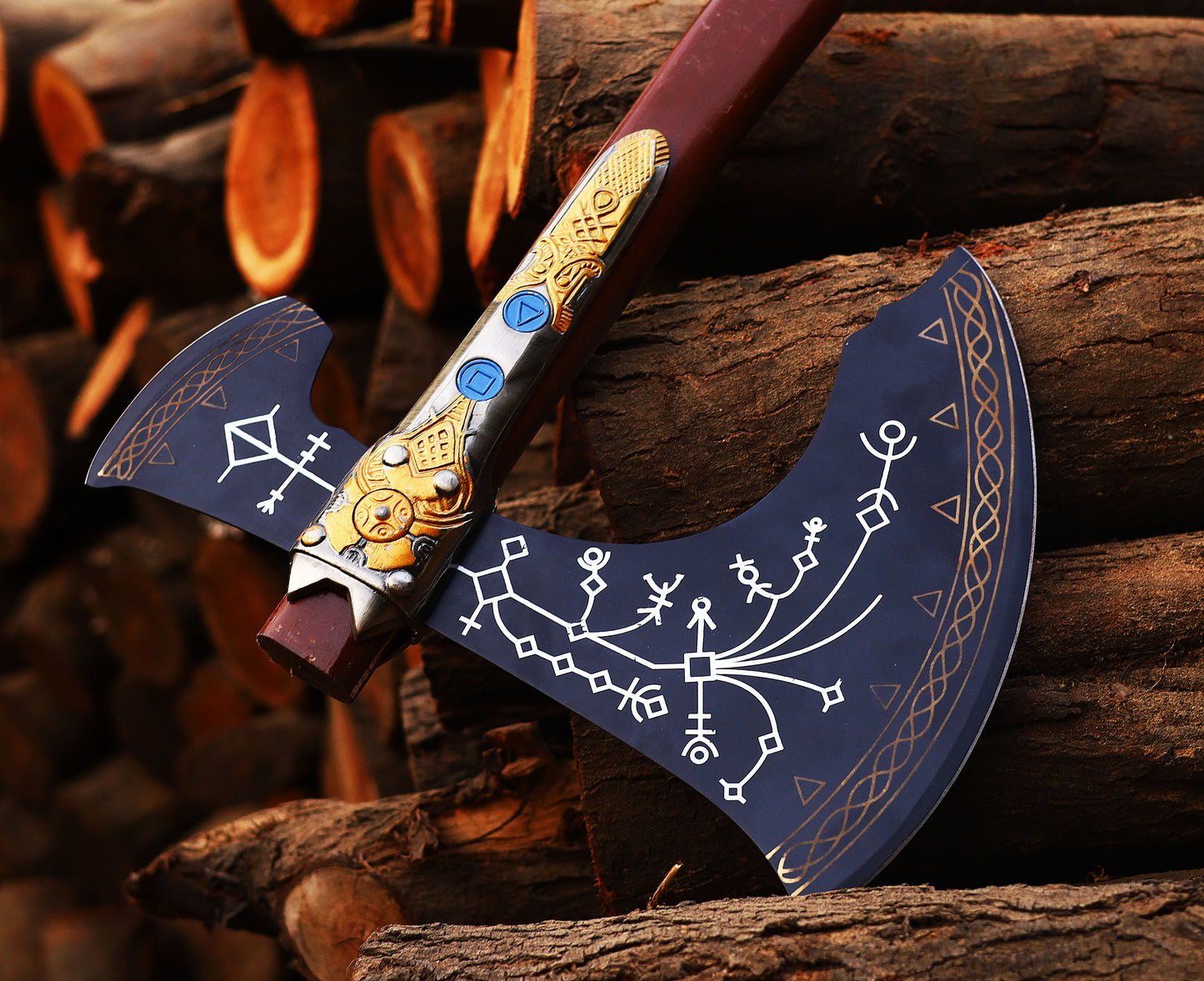 Viking Axe Custom Handmade Carbon Steel Rose Wood Handle-Gift For Special People