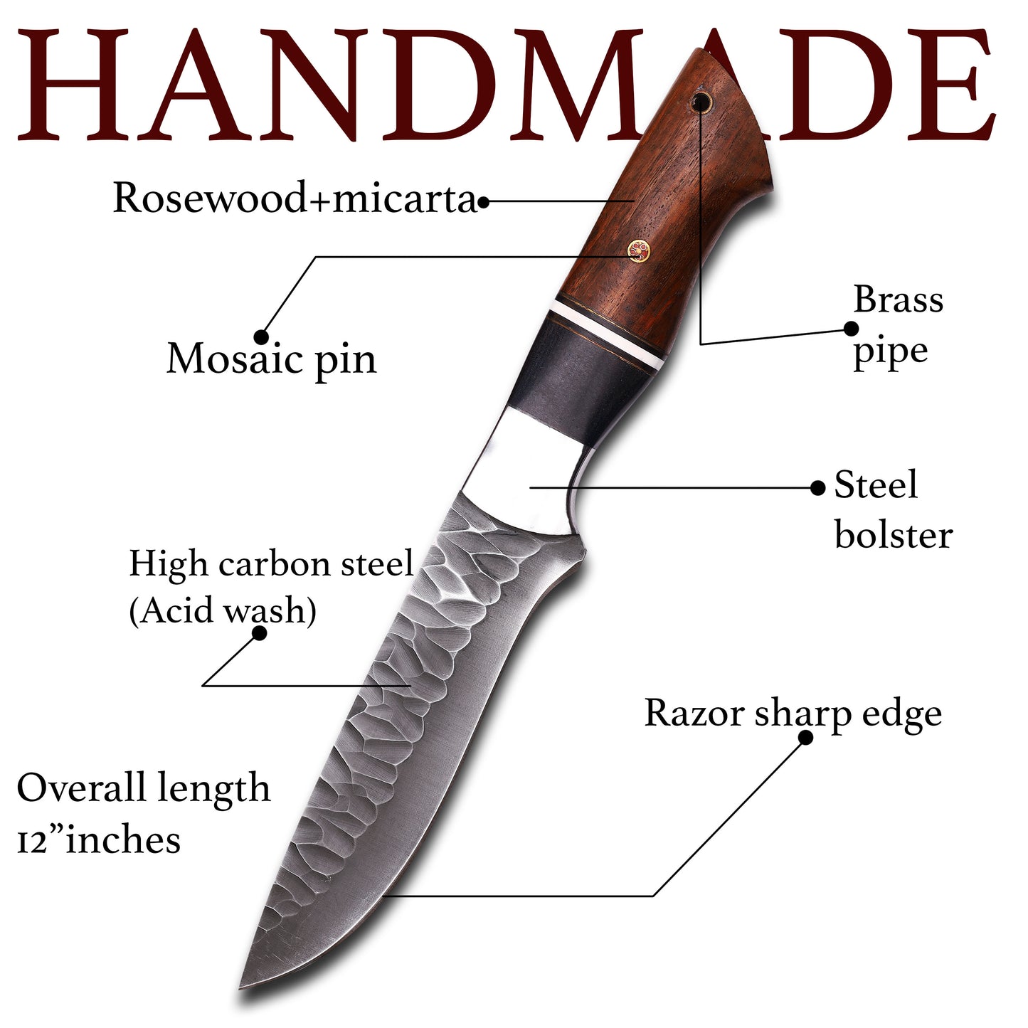 Handmade High Carbon Stainless Steel Hunting Knife Replica – Superior Craftsmanship for Outdoor Enthusiasts | Now $55.78 (Was $85.00)