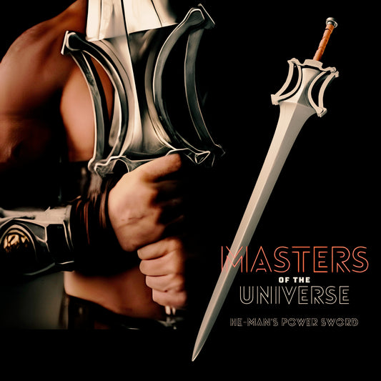 Handmade He-Man Power Sword Replica by Edgy Knives – Premium High-Polish Stainless Steel Collectible with Leather Sheath