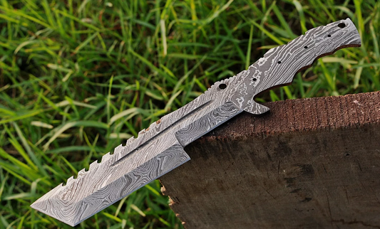 Damascus steel Hunting fixed blade tracker bowie knife blank Blade