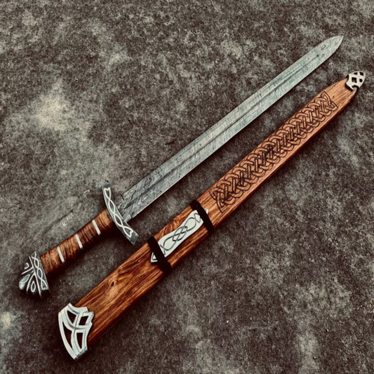 Handmade VIKING Sword ,  Real Damascus Steel Sword ,  Northman Sword